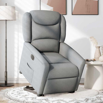 Poltrona Reclinante Alzapersona Elettrica grigio chiaro Tessuto