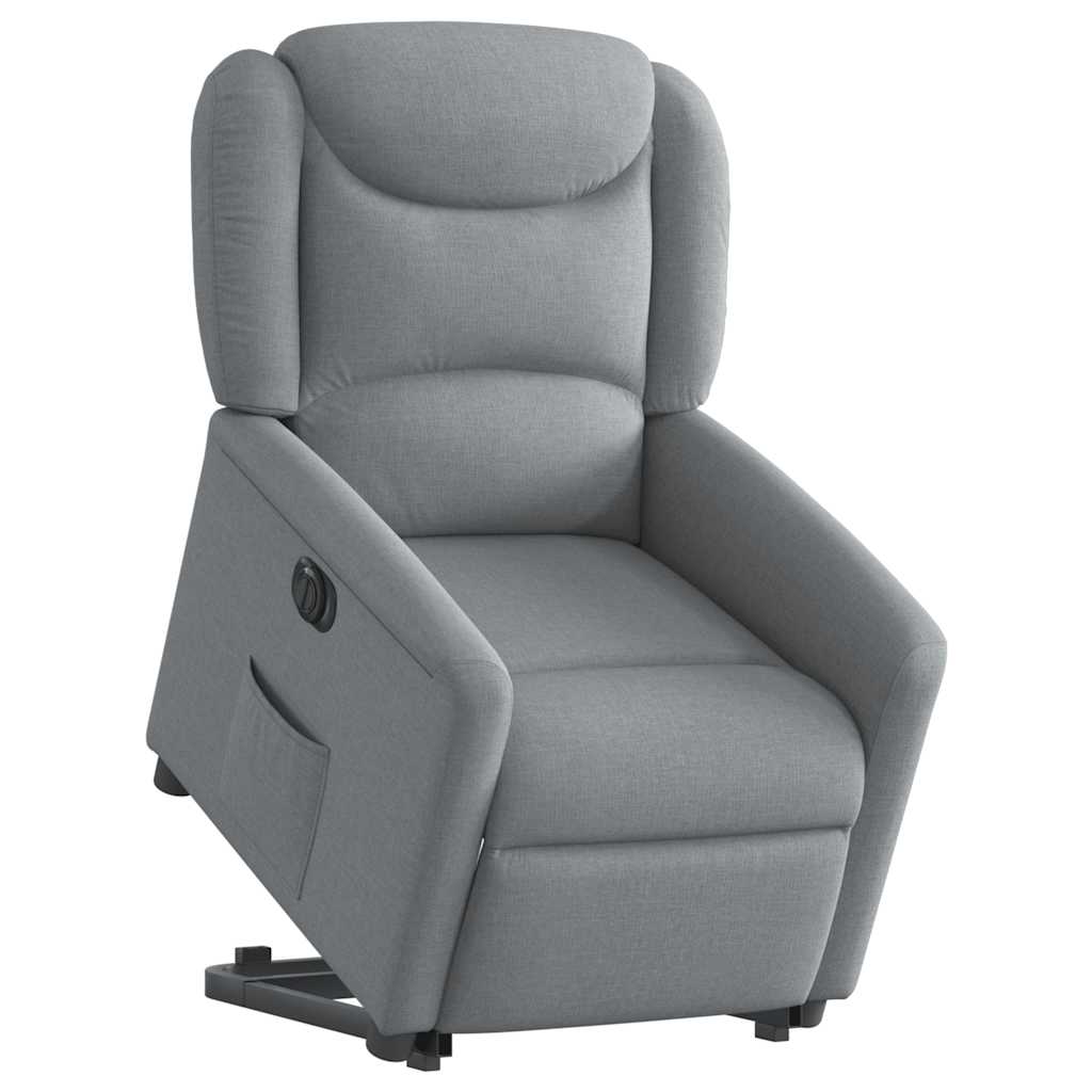 Poltrona Reclinante Alzapersona Elettrica Grigio Chiaro Tessuto | homemem39