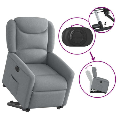 Poltrona Reclinante Alzapersona Elettrica Grigio Chiaro Tessuto | homemem39