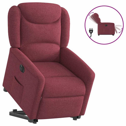 Poltrona Alzapersona Reclinabile Elettrica Rosso Vino