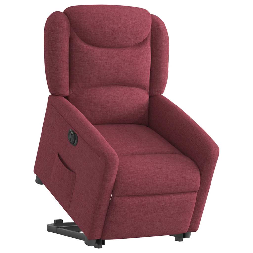 Poltrona Alzapersona Reclinabile Elettrica Rosso Vino Tessuto | homemem39