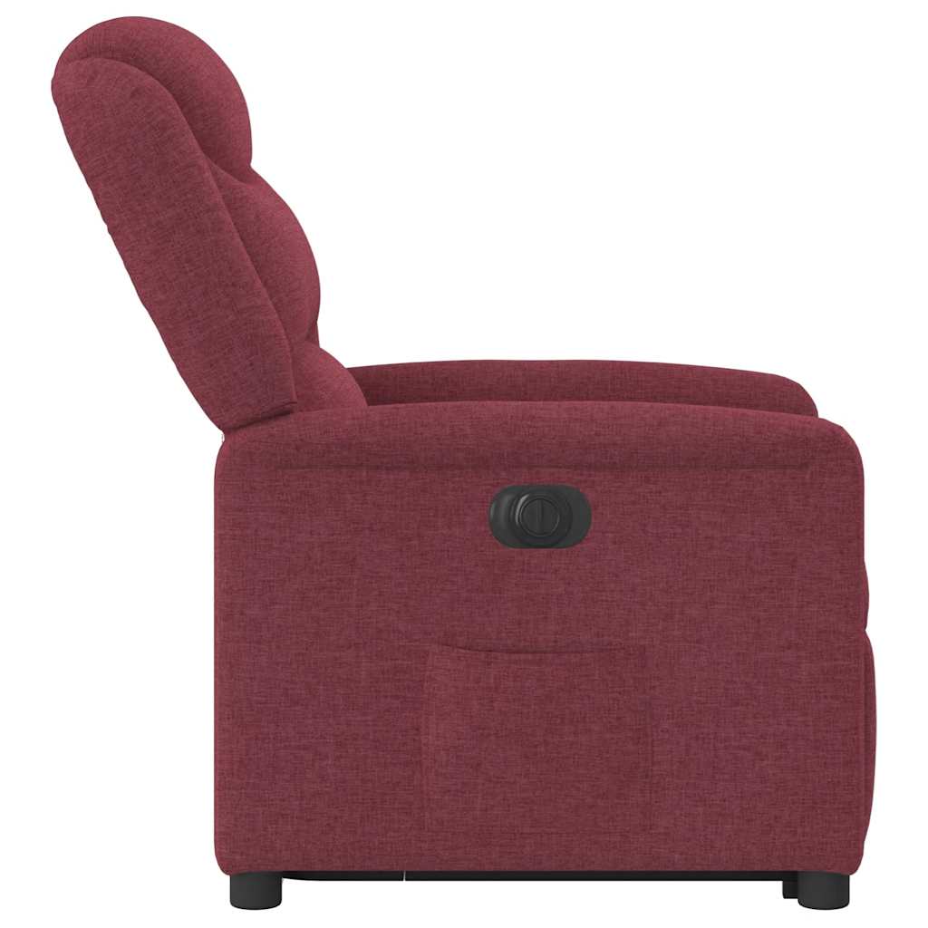 Poltrona Alzapersona Reclinabile Elettrica Rosso Vino Tessuto | homemem39