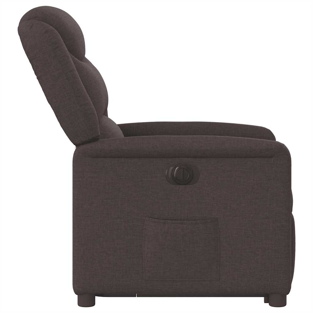 Poltrona Alzapersona Reclinante Elettrica Marrone Scuro Tessuto | homemem39