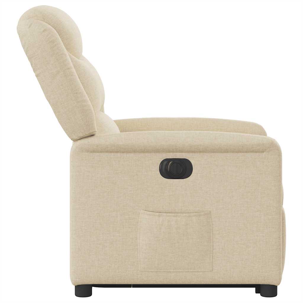 Poltrona Alzapersona Reclinabile Elettrica Crema in Tessuto | homemem39