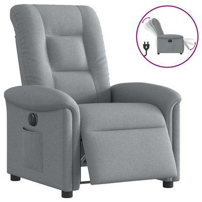 Poltrona Elettrica Reclinabile Grigio Chiaro in Tessuto | homemem39