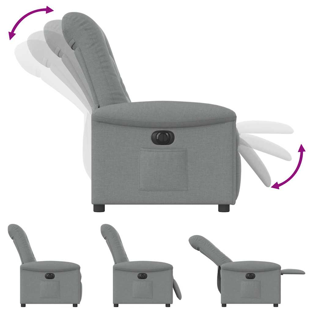 Poltrona Elettrica Reclinabile Grigio Chiaro in Tessuto | homemem39