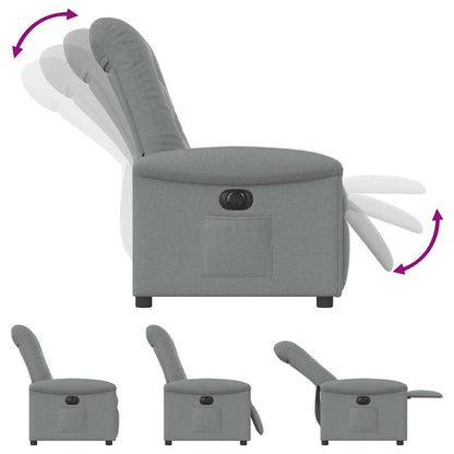 Poltrona Elettrica Reclinabile Grigio Chiaro in Tessuto | homemem39
