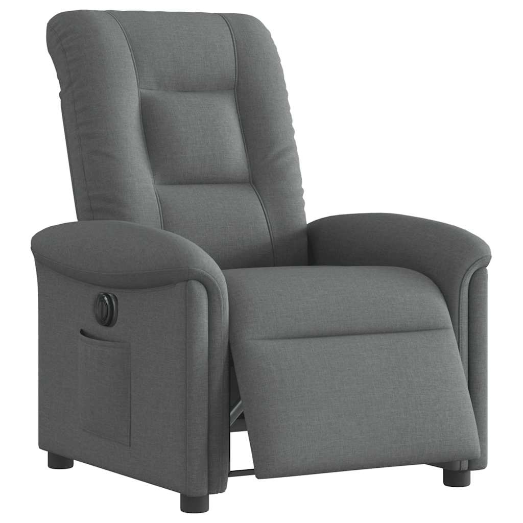 Poltrona Elettrica Reclinabile Grigio Scuro in Tessuto | homemem39