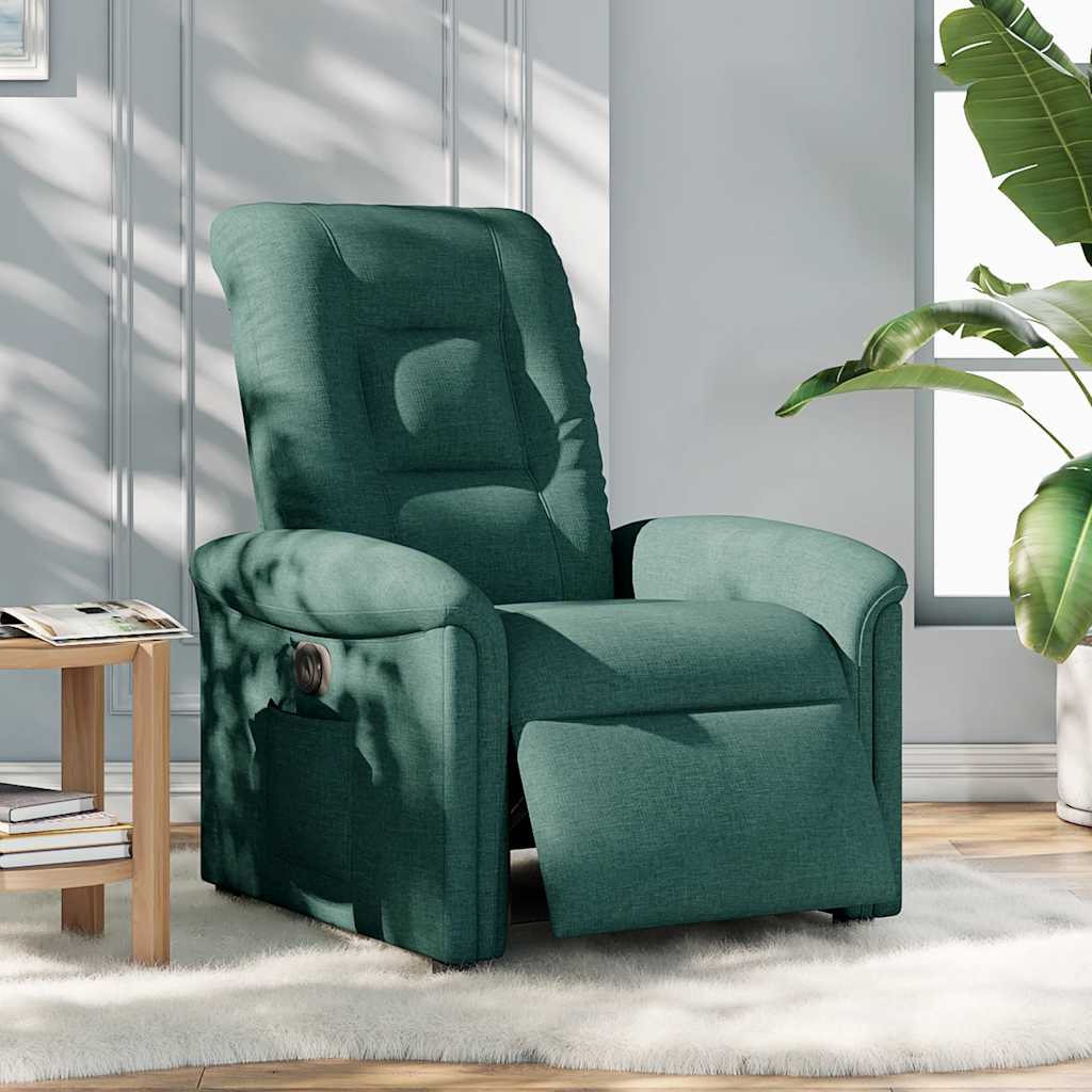 Poltrona Elettrica Reclinabile Verde Scuro in Tessuto | homemem39