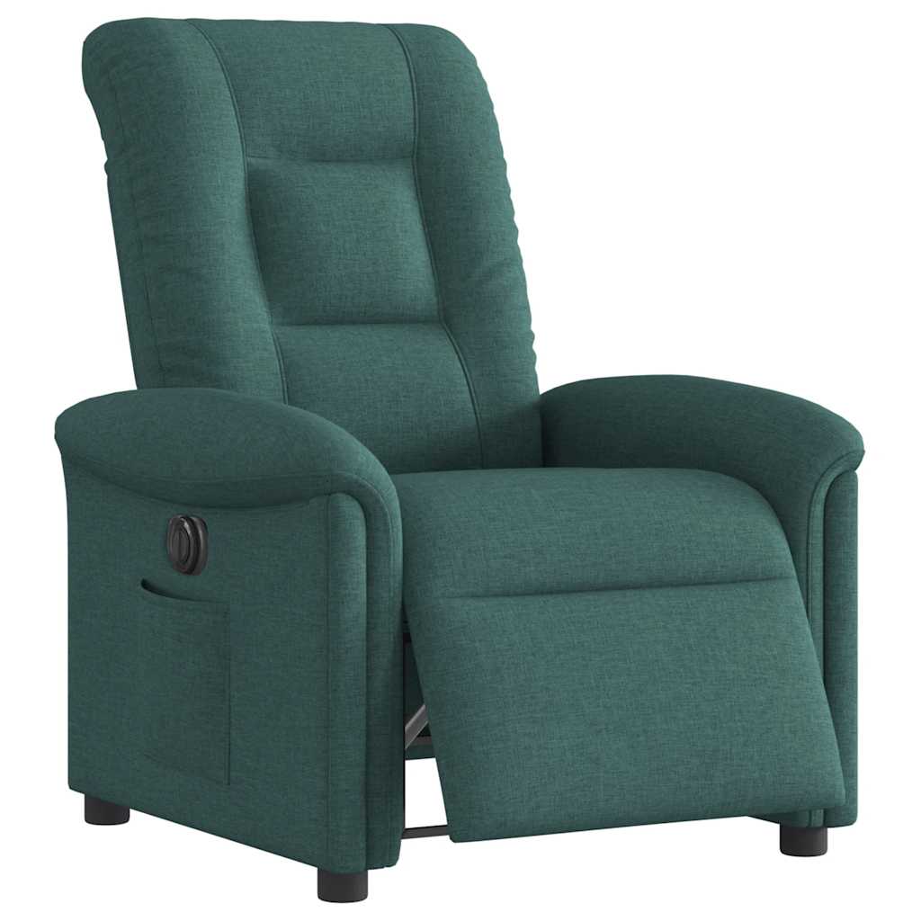 Poltrona Elettrica Reclinabile Verde Scuro in Tessuto | homemem39