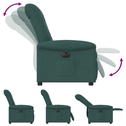 Poltrona Elettrica Reclinabile Verde Scuro in Tessuto | homemem39