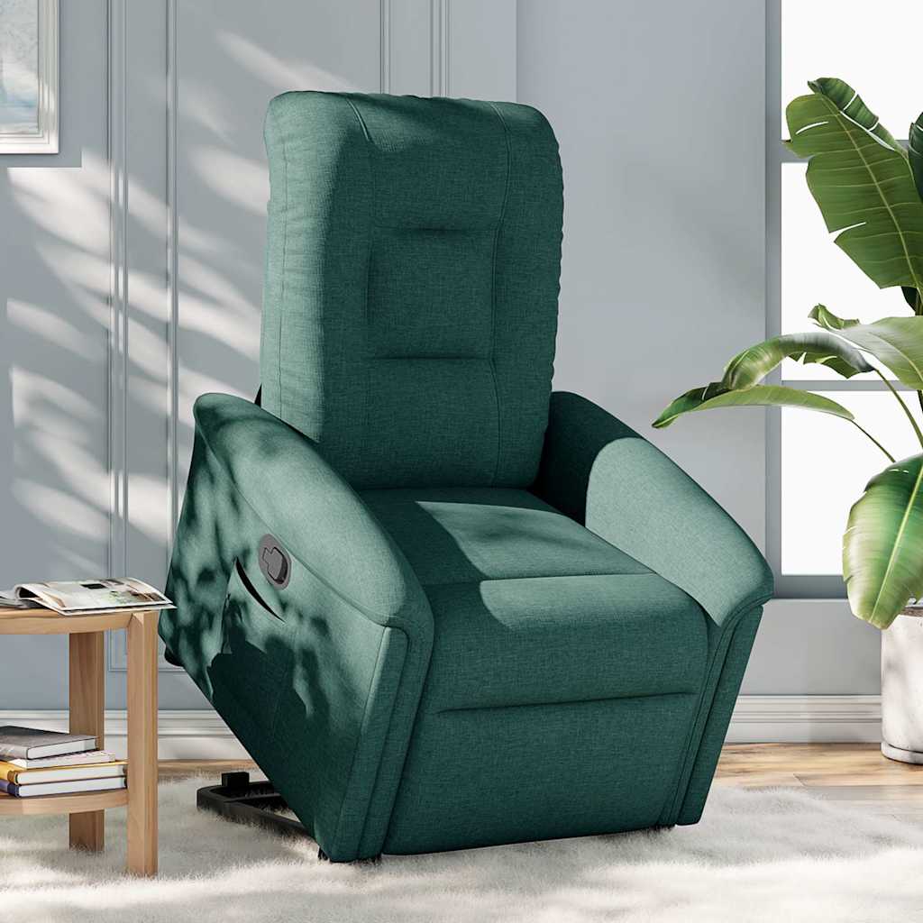 Poltrona Alzapersona Reclinabile Verde Scuro in Tessuto