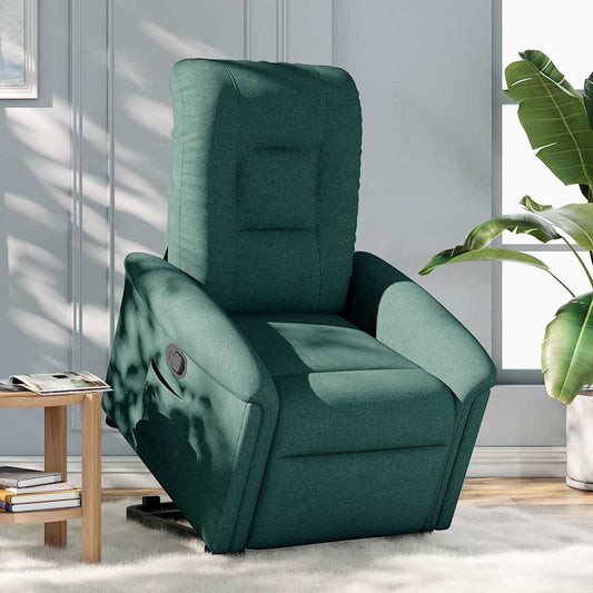 Poltrona Alzapersona Reclinabile Verde Scuro in Tessuto