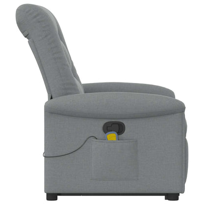 Poltrona Alzapersona Massaggi Reclinabile Grigio Chiaro Tessuto | homemem39