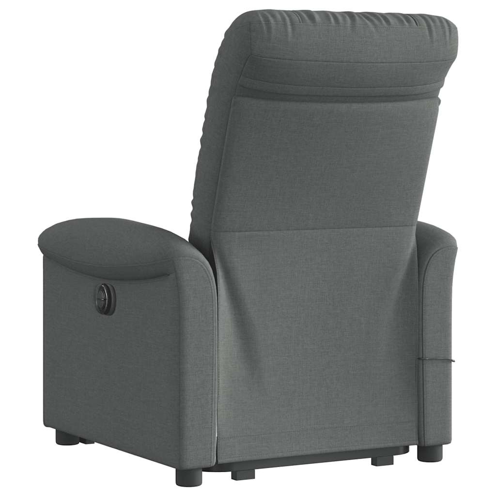 Poltrona Alzapersona Massaggi Reclinabile Grigio Scuro Tessuto | homemem39