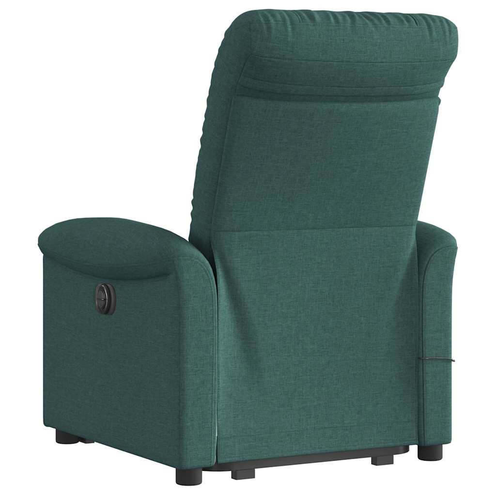Poltrona Alzapersona Massaggiante Verde Scuro in Tessuto | homemem39