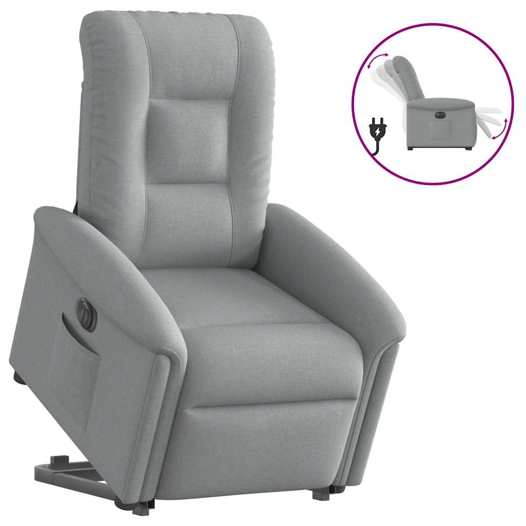 Poltrona Reclinante Alzapersona Elettrica grigio chiaro Tessuto