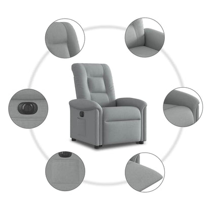 Poltrona Reclinante Alzapersona Elettrica Grigio Chiaro Tessuto | homemem39