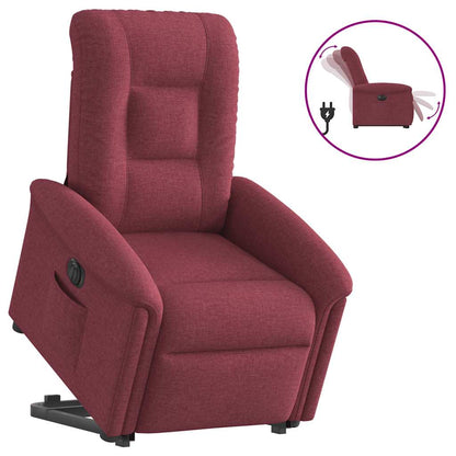 Poltrona Alzapersona Reclinabile Elettrica Rosso Vino