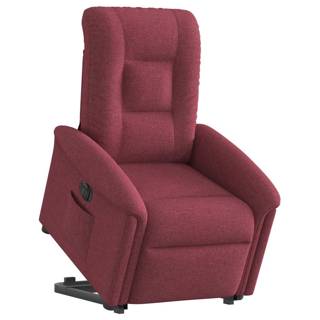 Poltrona Alzapersona Reclinabile Elettrica Rosso Vino