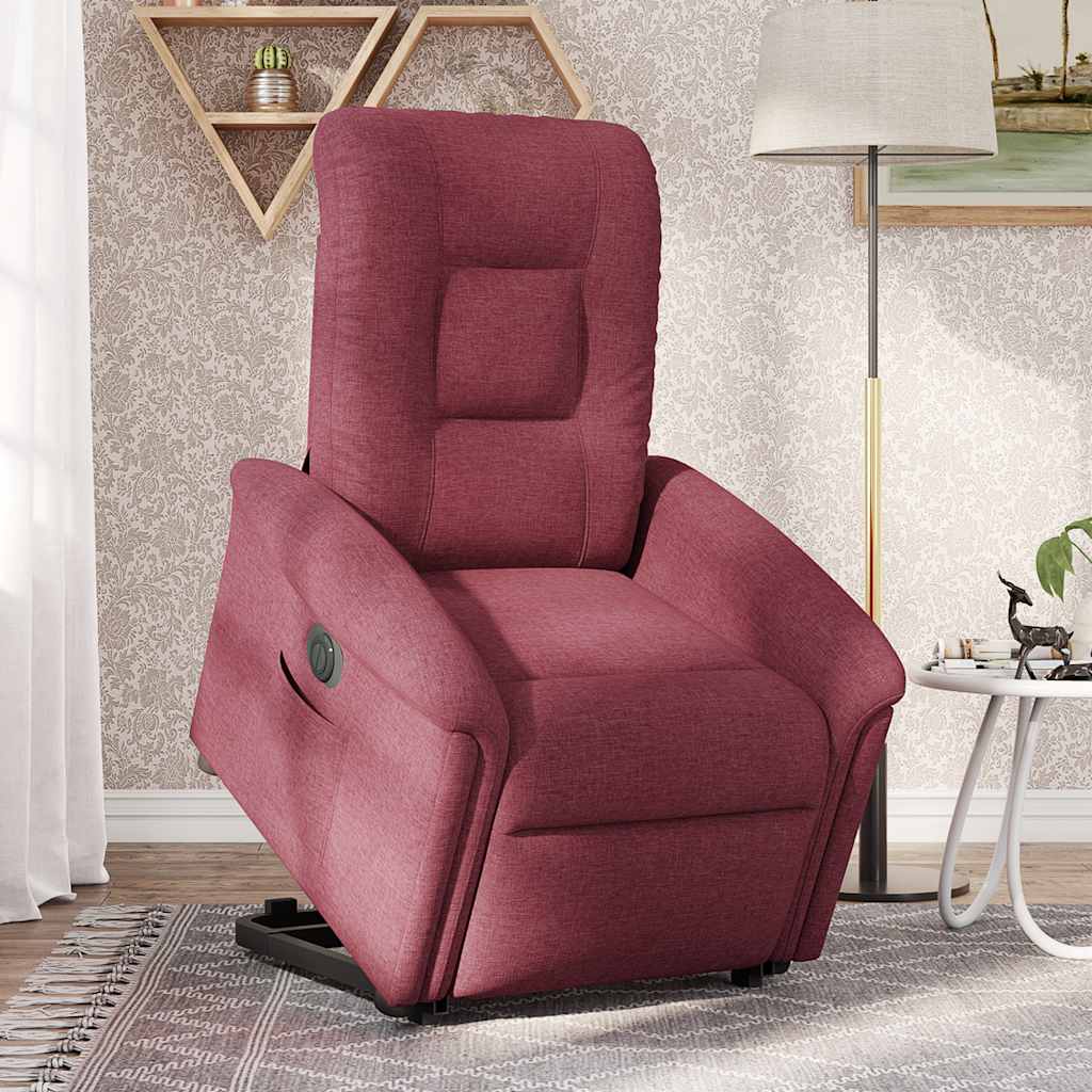 Poltrona Alzapersona Reclinabile Elettrica Rosso Vino