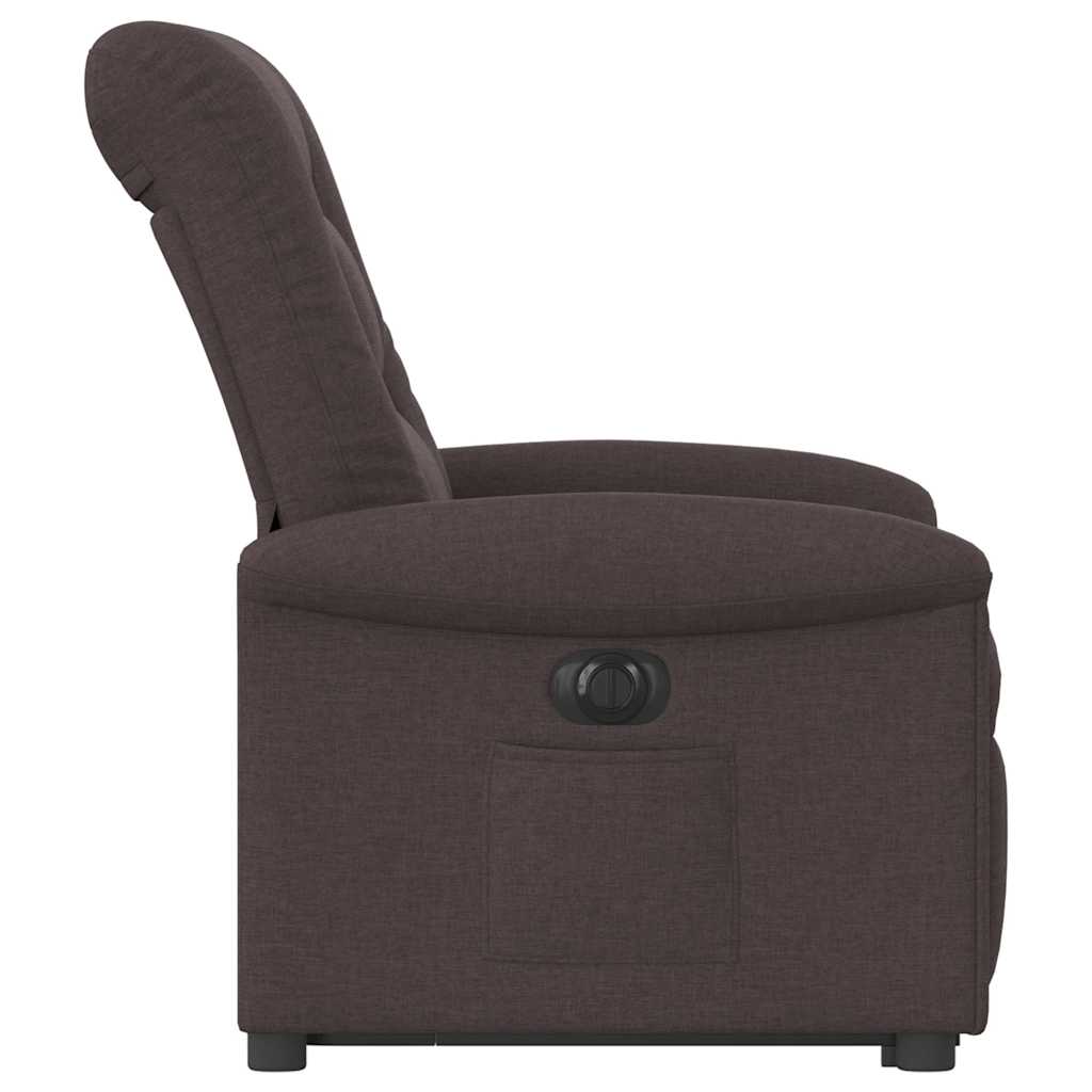 Poltrona Alzapersona Reclinante Elettrica Marrone Scuro Tessuto | homemem39
