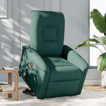 Poltrona Alzapersona Reclinabile Elettrica Verde Scuro Tessuto | homemem39