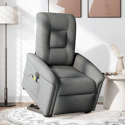 Poltrona Alzapersona Massaggi Elettrica Grigio Scuro Tessuto | homemem39