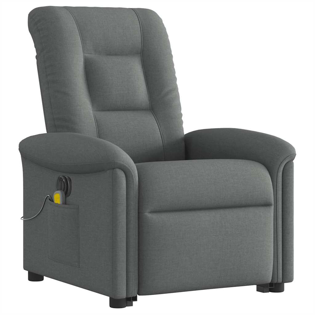 Poltrona Alzapersona Massaggi Elettrica Grigio Scuro Tessuto | homemem39