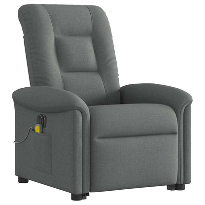 Poltrona Alzapersona Massaggi Elettrica Grigio Scuro Tessuto | homemem39