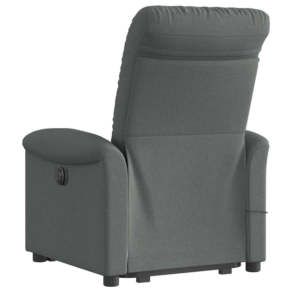 Poltrona Alzapersona Massaggi Elettrica Grigio Scuro Tessuto | homemem39