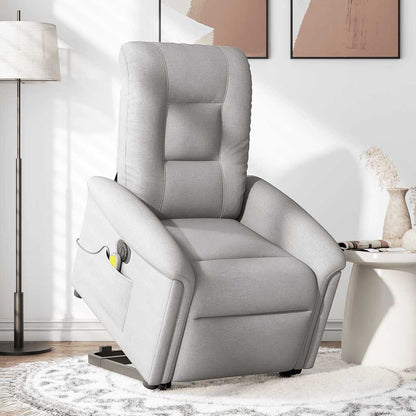 Poltrona Alzapersona Massaggi Elettrica Grigio Nuvola Tessuto | homemem39