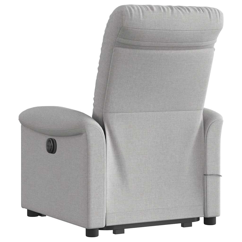 Poltrona Alzapersona Massaggi Elettrica Grigio Nuvola Tessuto | homemem39