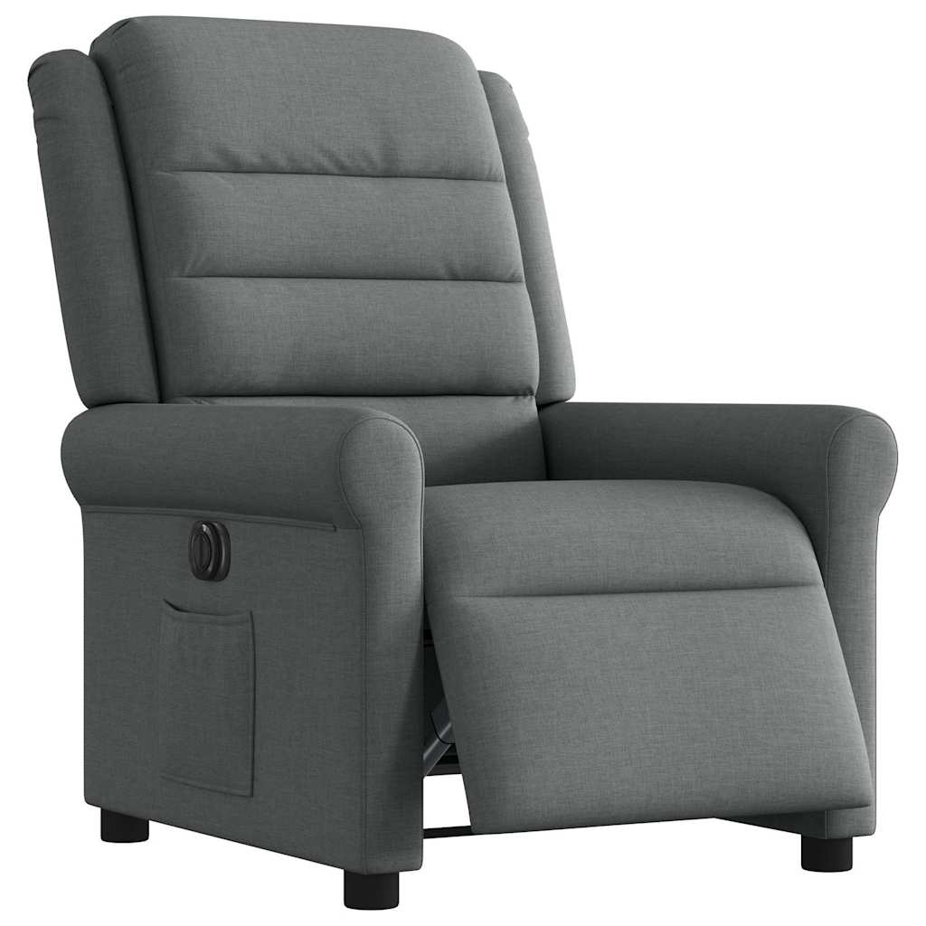 Poltrona Elettrica Reclinabile Grigio Scuro in Tessuto | homemem39
