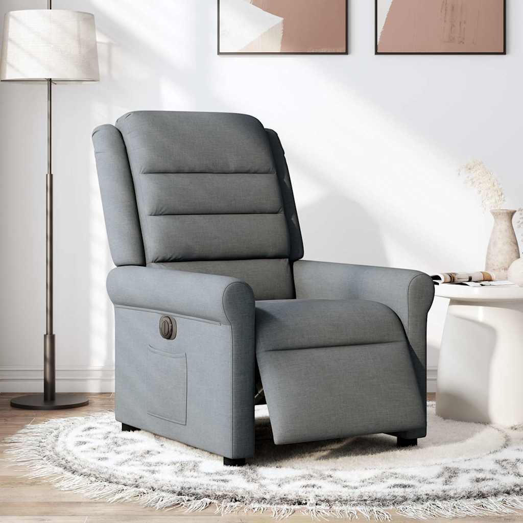 Poltrona Elettrica Reclinabile Grigio Scuro in Tessuto | homemem39