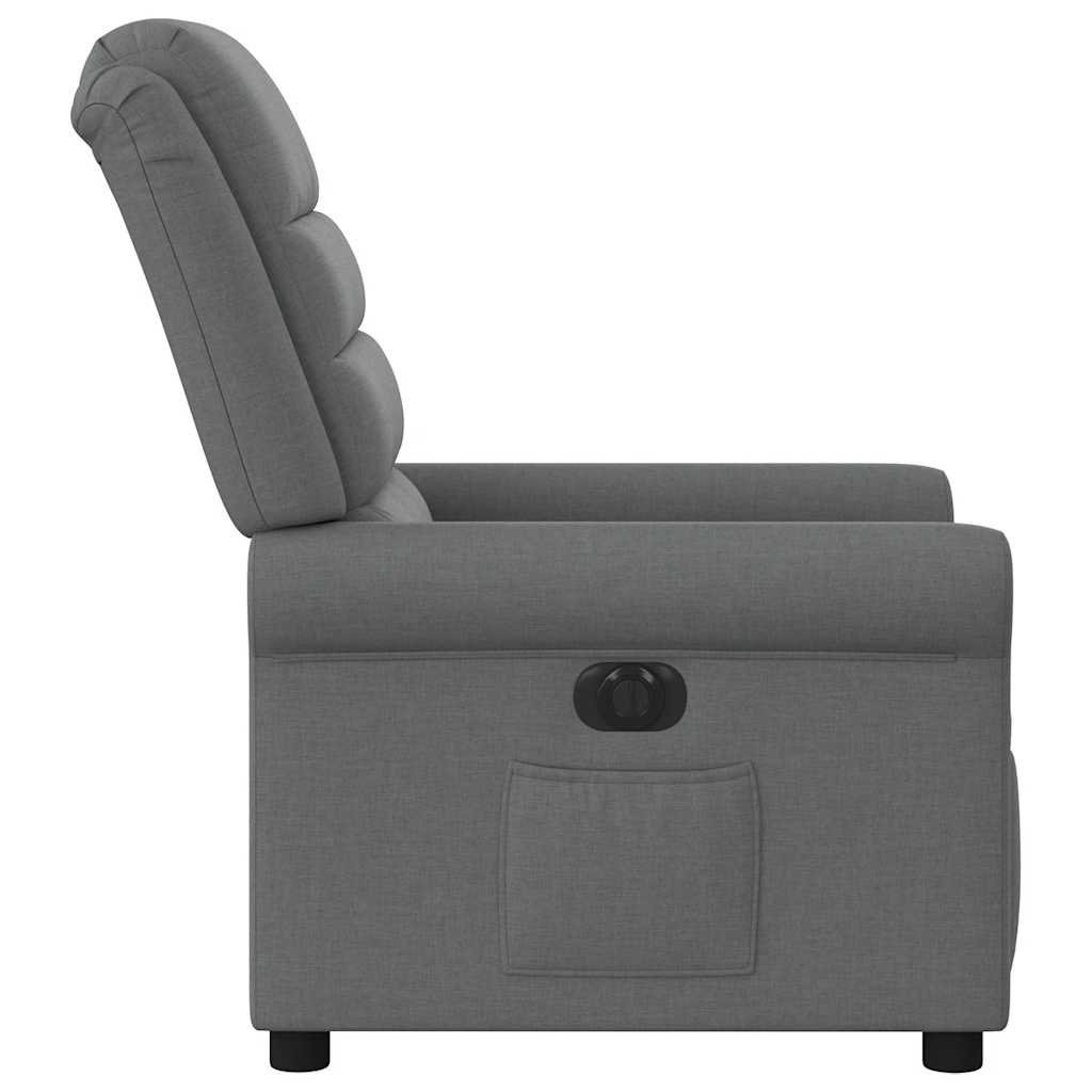 Poltrona Elettrica Reclinabile Grigio Scuro in Tessuto | homemem39