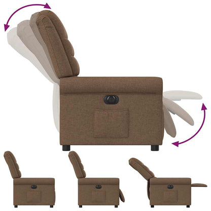Poltrona Elettrica Reclinabile Marrone in Tessuto - homemem39