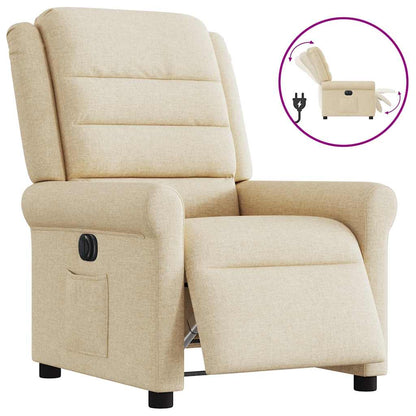 Poltrona Elettrica Reclinabile Crema in Tessuto | homemem39