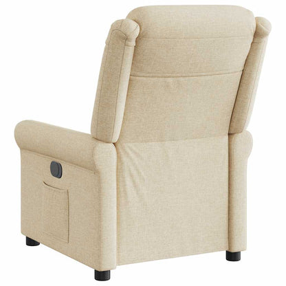 Poltrona Elettrica Reclinabile Crema in Tessuto - homemem39