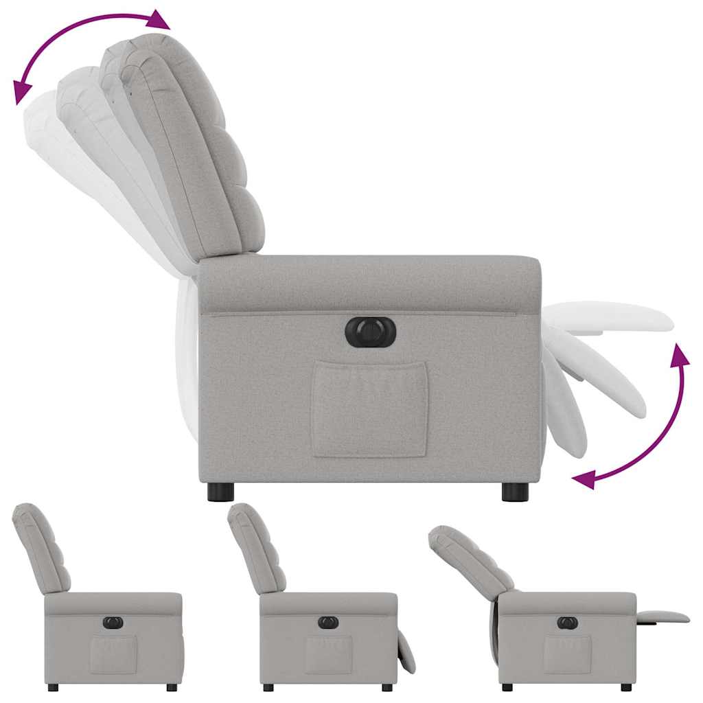 Poltrona Elettrica Reclinabile Grigio Nuvola in Tessuto - homemem39