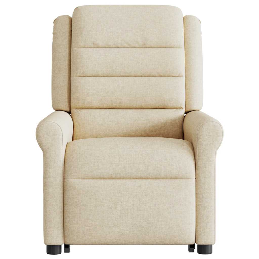 Poltrona Alzapersona Reclinabile Crema in Tessuto - homemem39