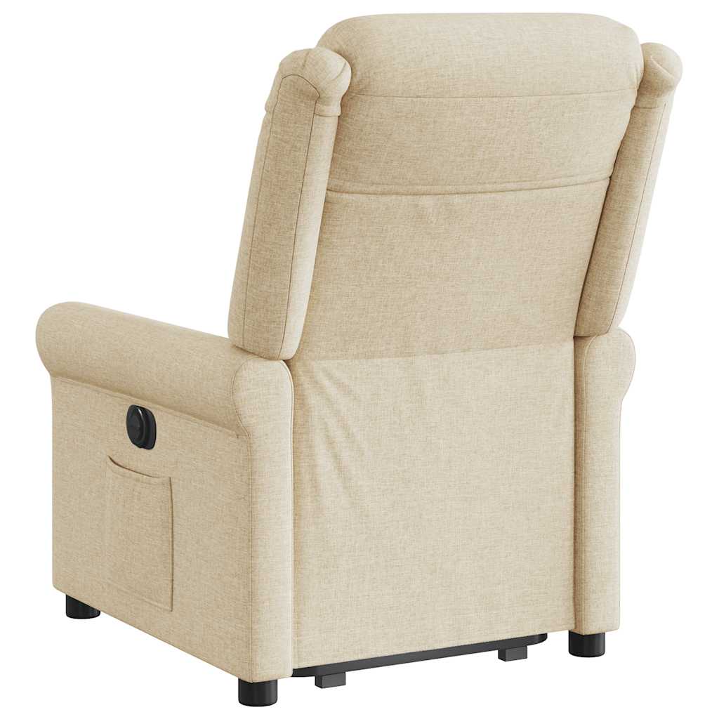 Poltrona Alzapersona Reclinabile Crema in Tessuto - homemem39