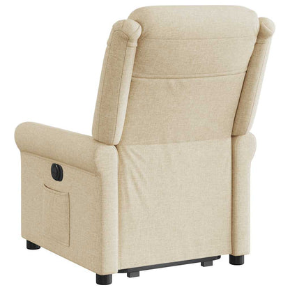 Poltrona Alzapersona Reclinabile Crema in Tessuto - homemem39