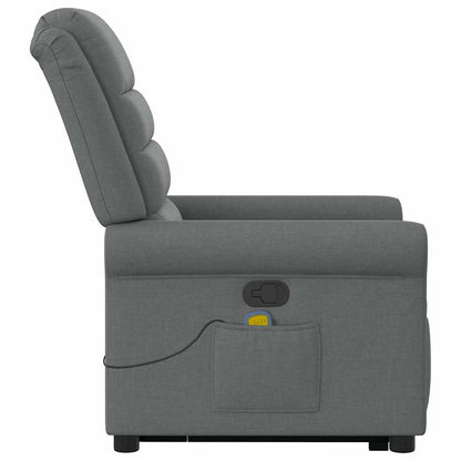 Poltrona Alzapersona Massaggi Reclinabile Grigio Scuro Tessuto | homemem39