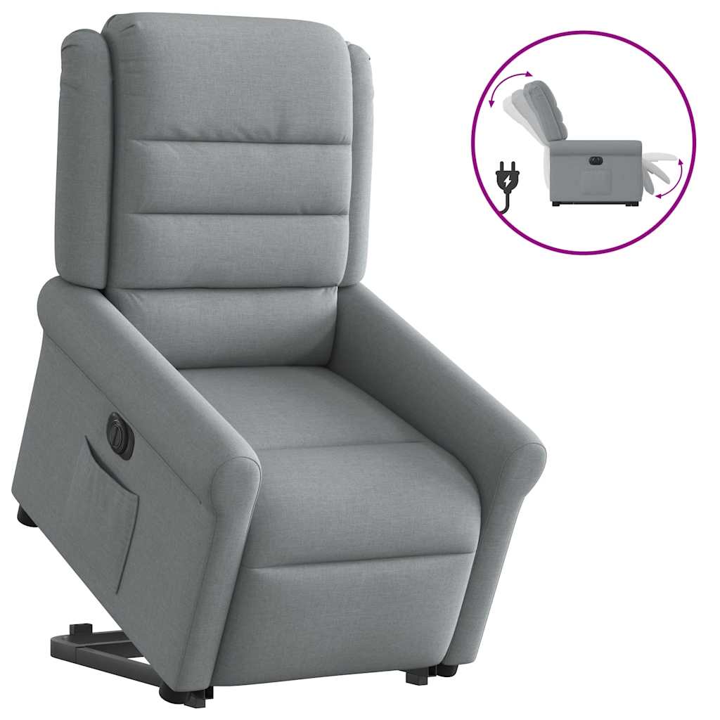 Poltrona Reclinante Alzapersona Elettrica grigio chiaro Tessuto