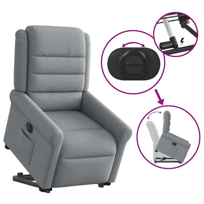 Poltrona Reclinante Alzapersona Elettrica Grigio Chiaro Tessuto | homemem39