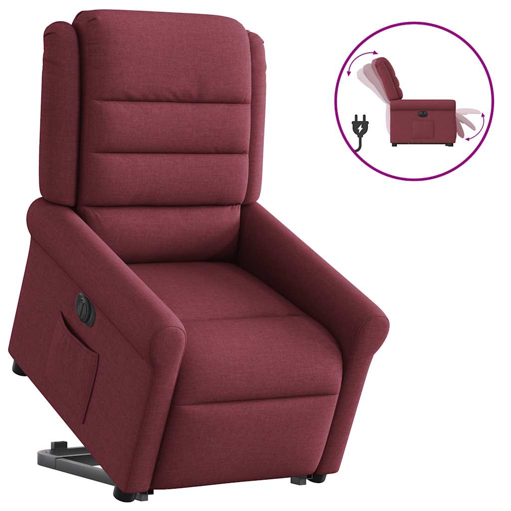 Poltrona Alzapersona Reclinabile Elettrica Rosso Vino
