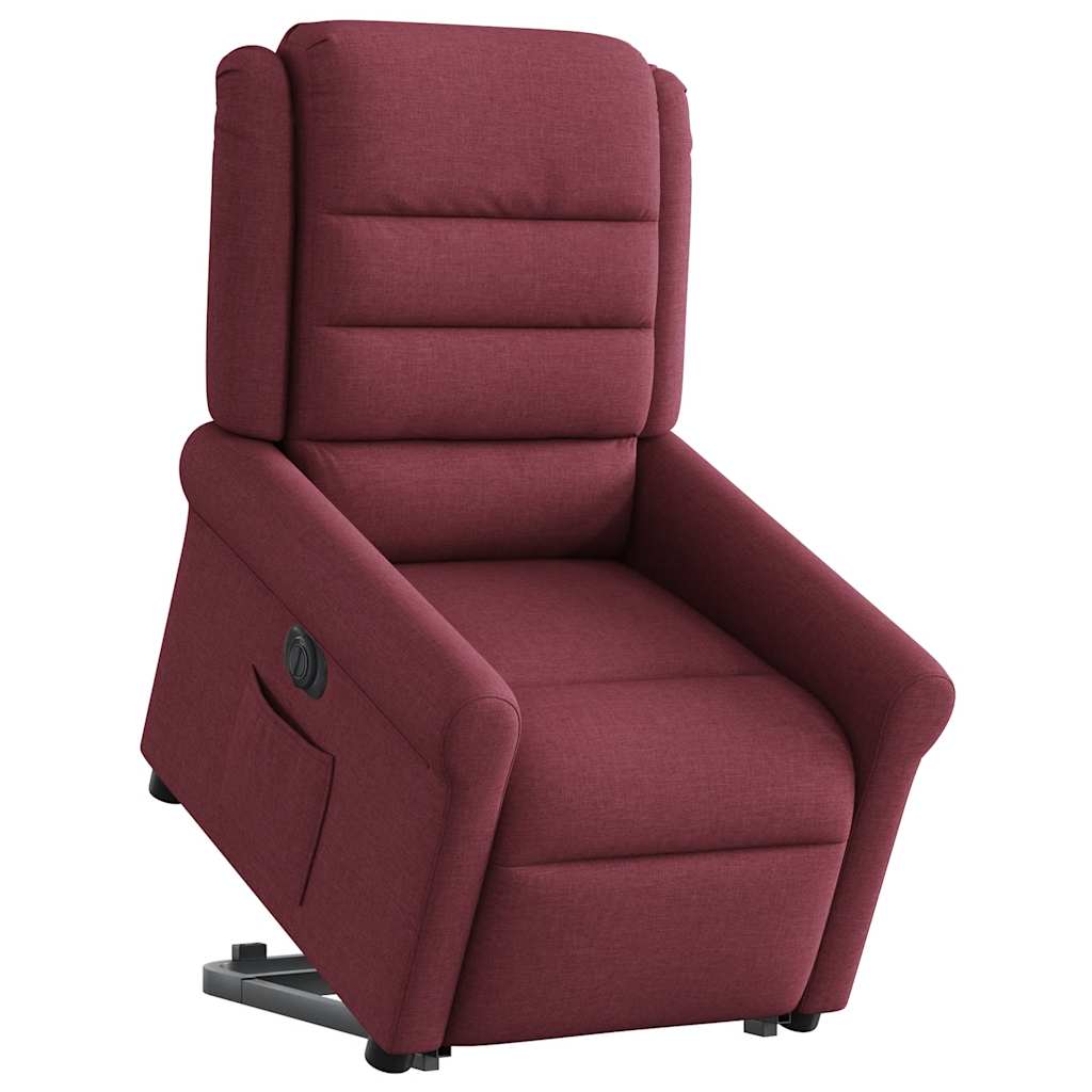 Poltrona Alzapersona Reclinabile Elettrica Rosso Vino