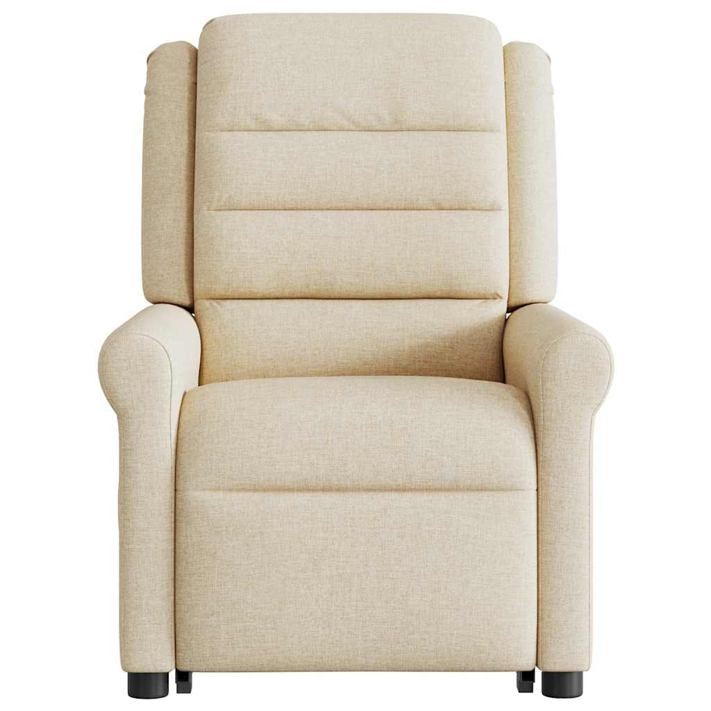 Poltrona Alzapersona Reclinabile Elettrica Crema in Tessuto - homemem39