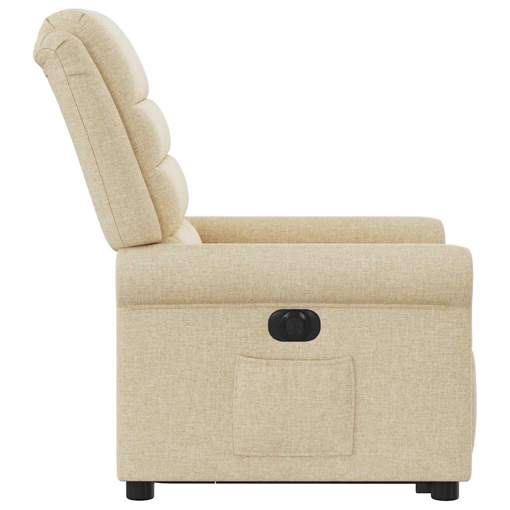 Poltrona Alzapersona Reclinabile Elettrica Crema in Tessuto - homemem39